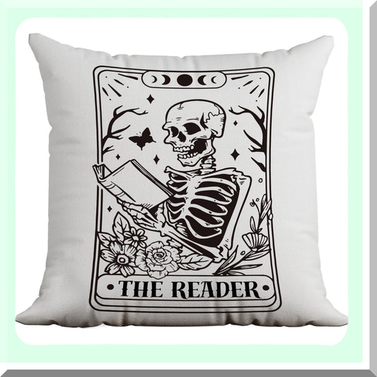 Gothic Skeleton Tarot Pillow Covers - The Reader's Room Decor Set - Book Lover Gift - 18x18 Throw Pillow Cover for Home Bedroom