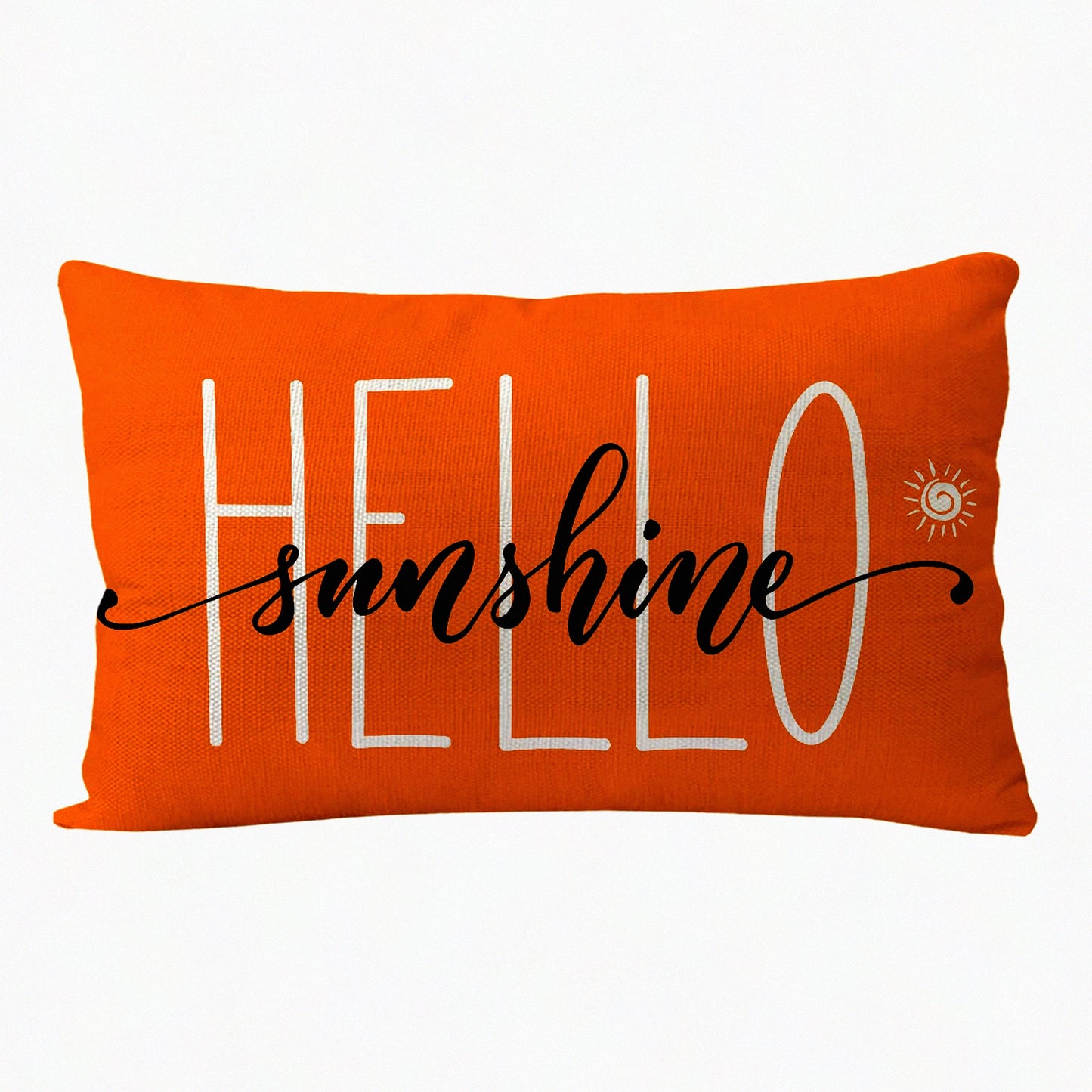 Sunshine Summer Orange Lumbar Pillow Cover - Farmhouse Decor Cushion for Sofa Couch Patio - 12x20 Decorative Pillowcase