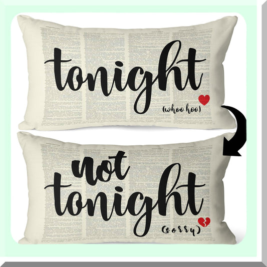 Reversible Love Nest Pillowcase - Wedding Anniversary Bridal Shower Gift - Linen Cushion Cover for Home Decor - 12x20 Inch Sofa Throw