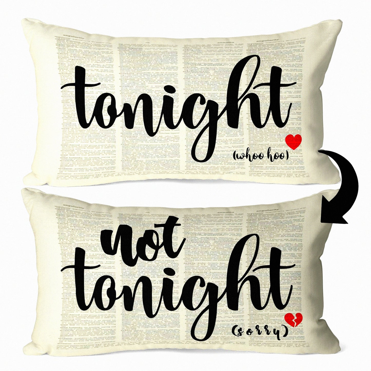 Reversible Love Nest Pillowcase - Wedding Anniversary Bridal Shower Gift - Linen Cushion Cover for Home Decor - 12x20 Inch Sofa Throw