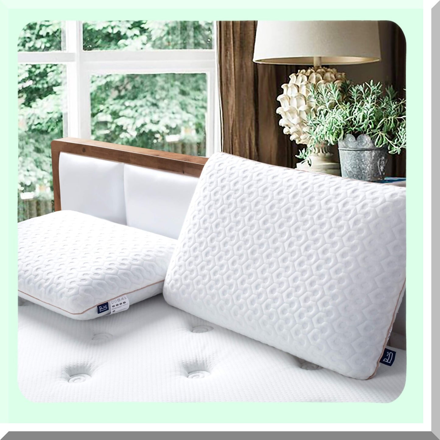 OrthoGel Queen Memory Foam Pillow - Medium Firm Support for Neck Pain Relief, Stomach & Back Sleepers - Orthopedic Gel Foam Bed Pillow