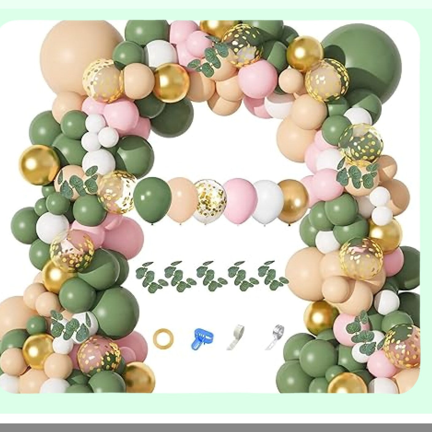166Pcs Sage Green Balloon Garland Arch Kit for Parties