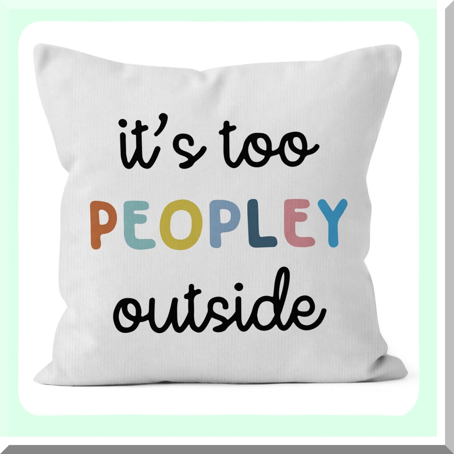 Introvert Oasis Decorative Pillowcase - Funny Motivational Humor Throw Pillow Cover for Sofa Bed Room Home Decor - Bohemian Style 18 x 18 Inch Case