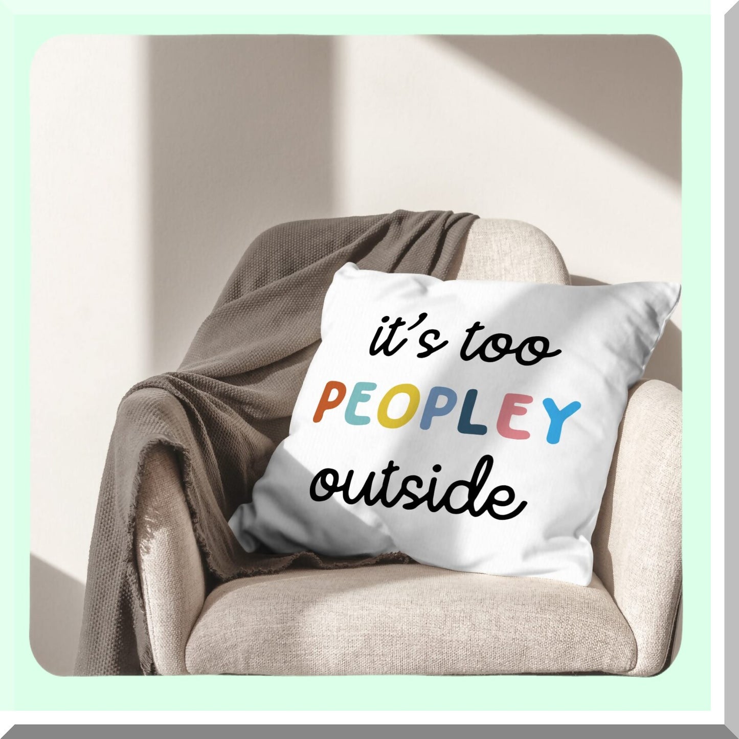 Introvert Oasis Decorative Pillowcase - Funny Motivational Humor Throw Pillow Cover for Sofa Bed Room Home Decor - Bohemian Style 18 x 18 Inch Case