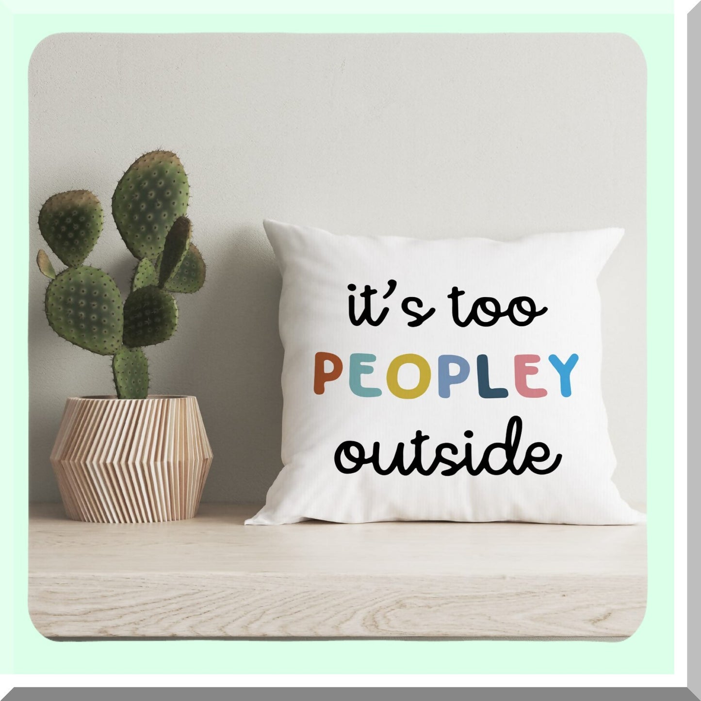 Introvert Oasis Decorative Pillowcase - Funny Motivational Humor Throw Pillow Cover for Sofa Bed Room Home Decor - Bohemian Style 18 x 18 Inch Case