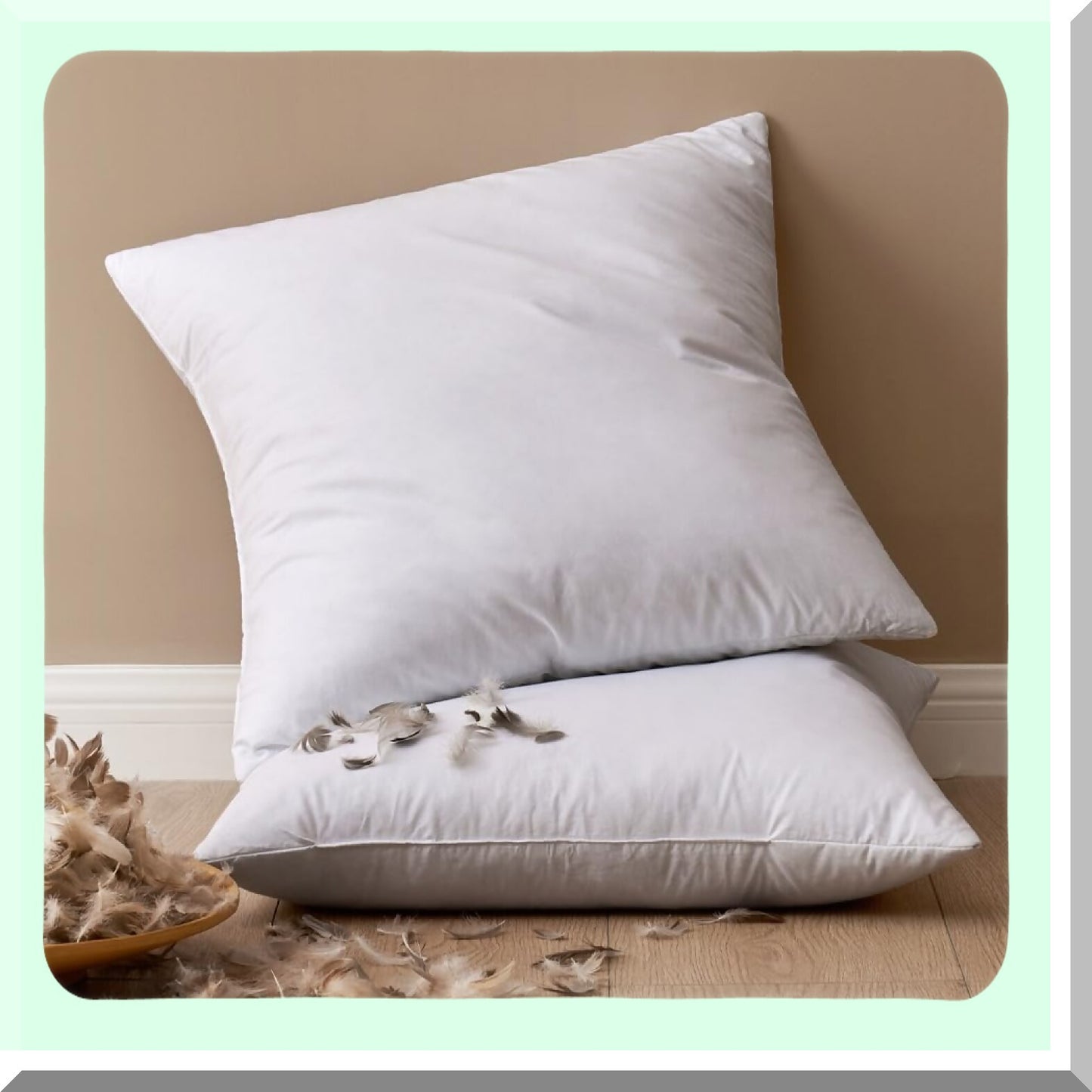 Fluffy Cotton Throw Pillow Inserts - 18x18 Pack of 2 for Living Room Sofa Bed - Decorative Down Pillows - Fluffy Cushion Inserts