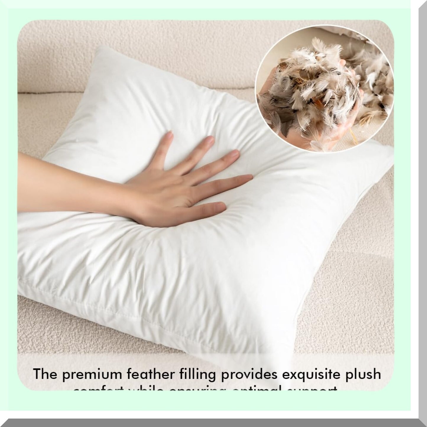 Fluffy Cotton Throw Pillow Inserts - 18x18 Pack of 2 for Living Room Sofa Bed - Decorative Down Pillows - Fluffy Cushion Inserts