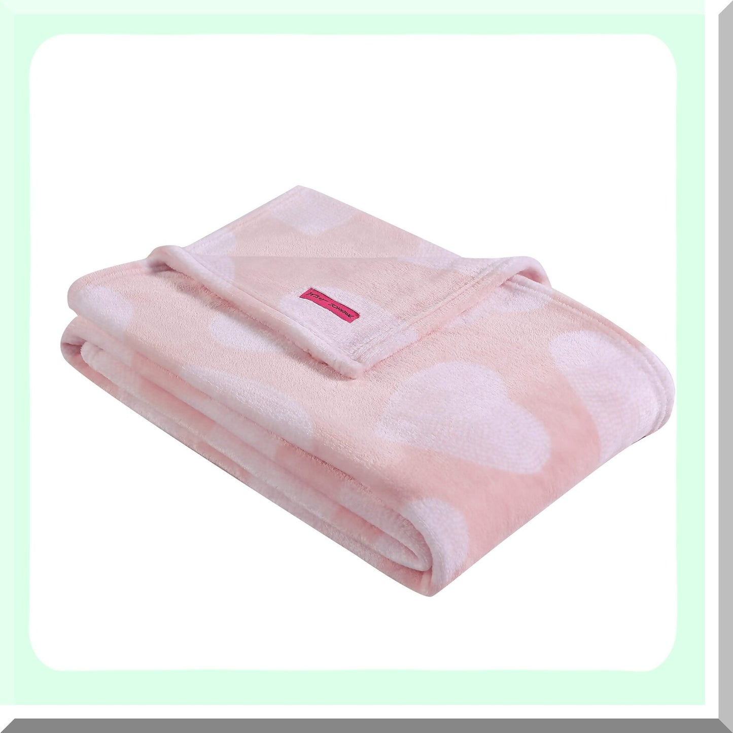 Ultra-Cozy Fleece Throw: Luxuriously Soft, Lightweight & Warm Blanket for Bed or Couch - Dotted Heart Design, 50 x 70