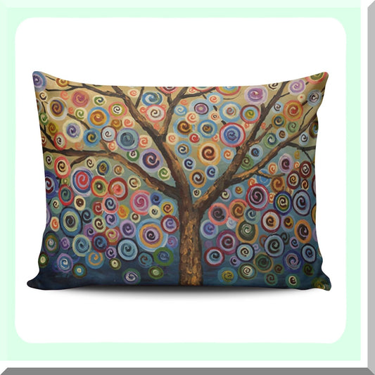 Colorful Tree Dream Pillowcase - Custom Decorative Throw Pillow Cover 12x18 Inches - Pretty Cute Zippered Pillowslip - One Side Printed