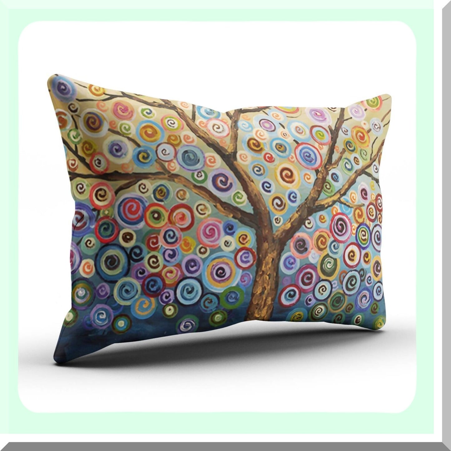 Colorful Tree Dream Pillowcase - Custom Decorative Throw Pillow Cover 12x18 Inches - Pretty Cute Zippered Pillowslip - One Side Printed
