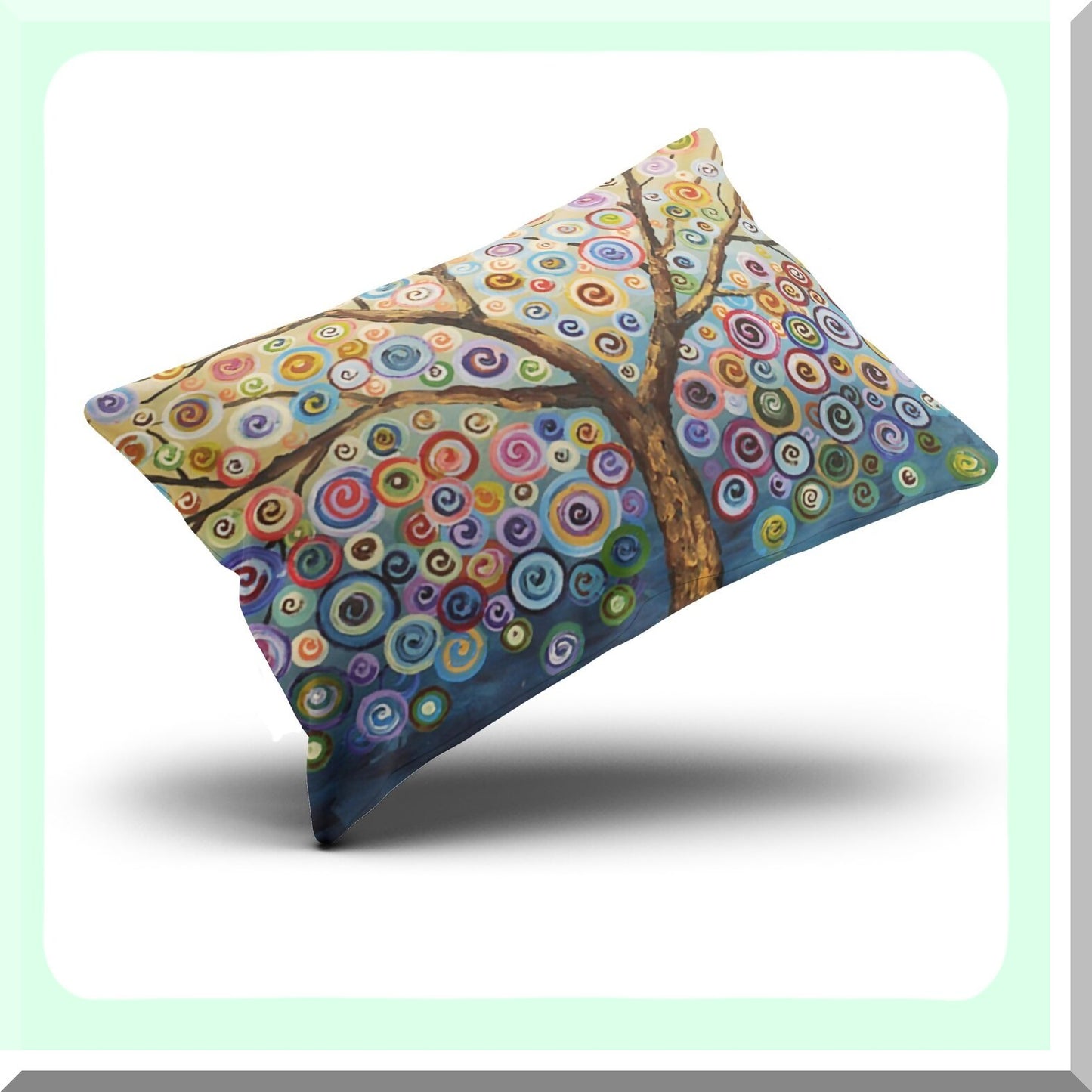 Colorful Tree Dream Pillowcase - Custom Decorative Throw Pillow Cover 12x18 Inches - Pretty Cute Zippered Pillowslip - One Side Printed