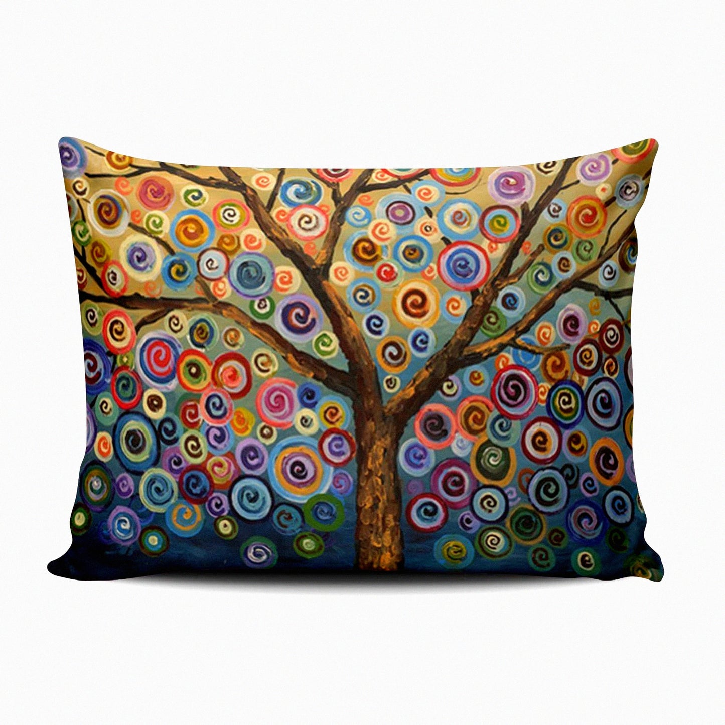 Colorful Tree Dream Pillowcase - Custom Decorative Throw Pillow Cover 12x18 Inches - Pretty Cute Zippered Pillowslip - One Side Printed