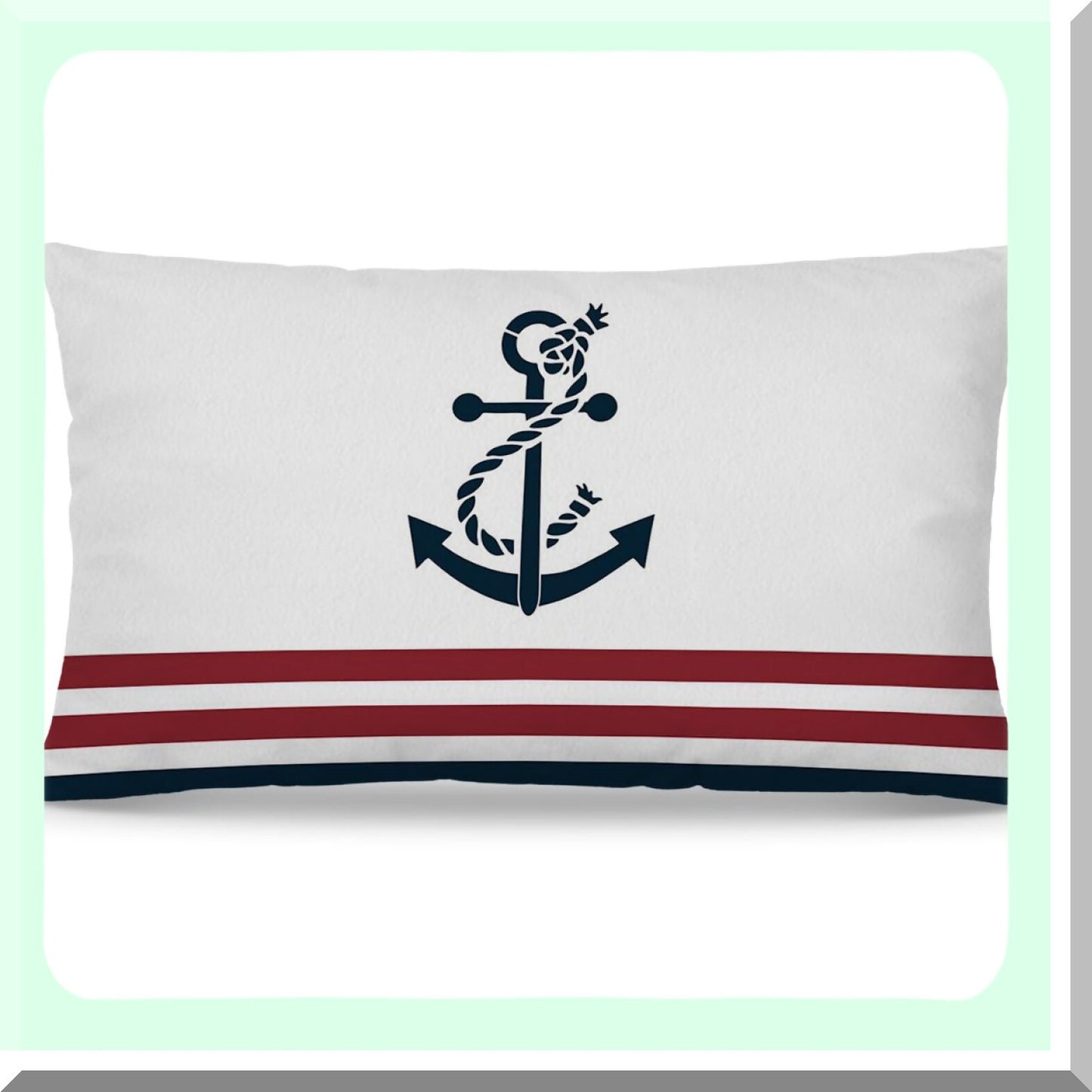 Coastal Anchor 12x20 Pillow Covers - Nautical Throw Pillows for Couch & Outdoor Decor - Sea Theme Cushion Covers for Beach House