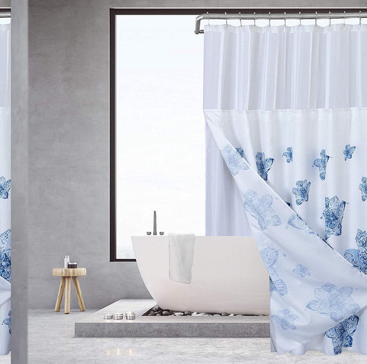 Waffle Weave Shower Curtain with Liner 70"x72"