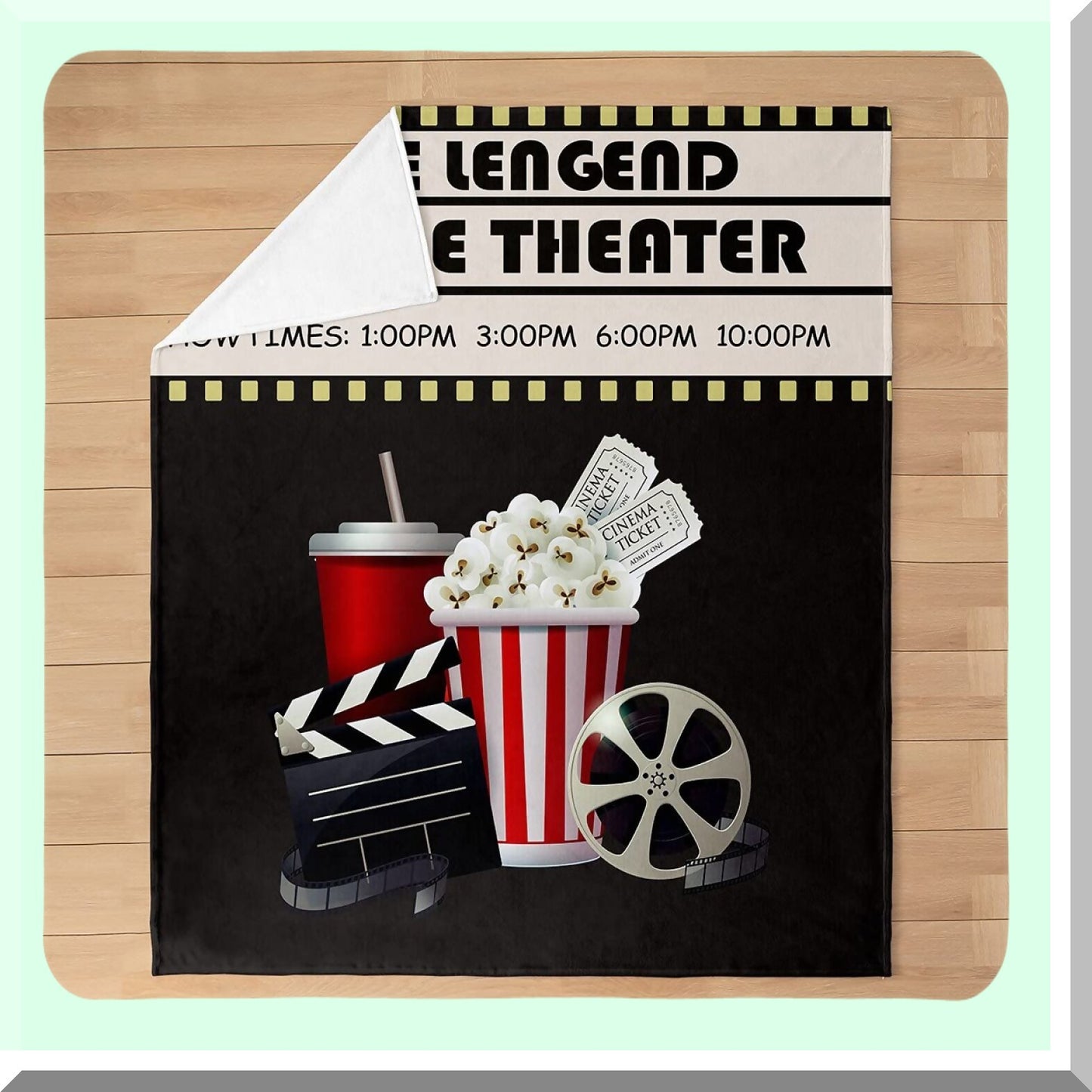 Retro Reel Cozy: All-Season Movie Theater Theme Plush Throw Blanket - Filmstrip Print Fleece for Sofa, Couch, Bedroom Decor (40"x50")"