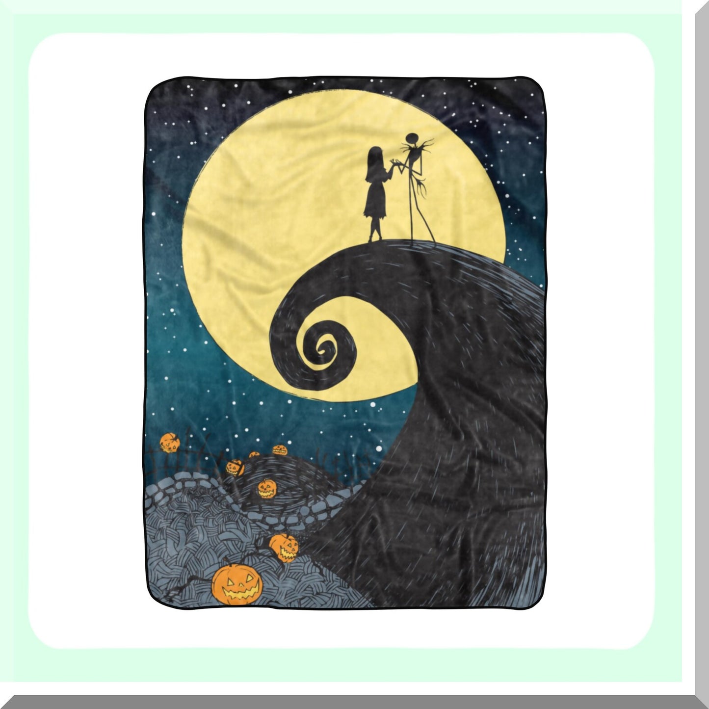 Starry Night Silk Touch Sherpa Blanket - Cozy 60" x 80" Nightmare Before Christmas Edition