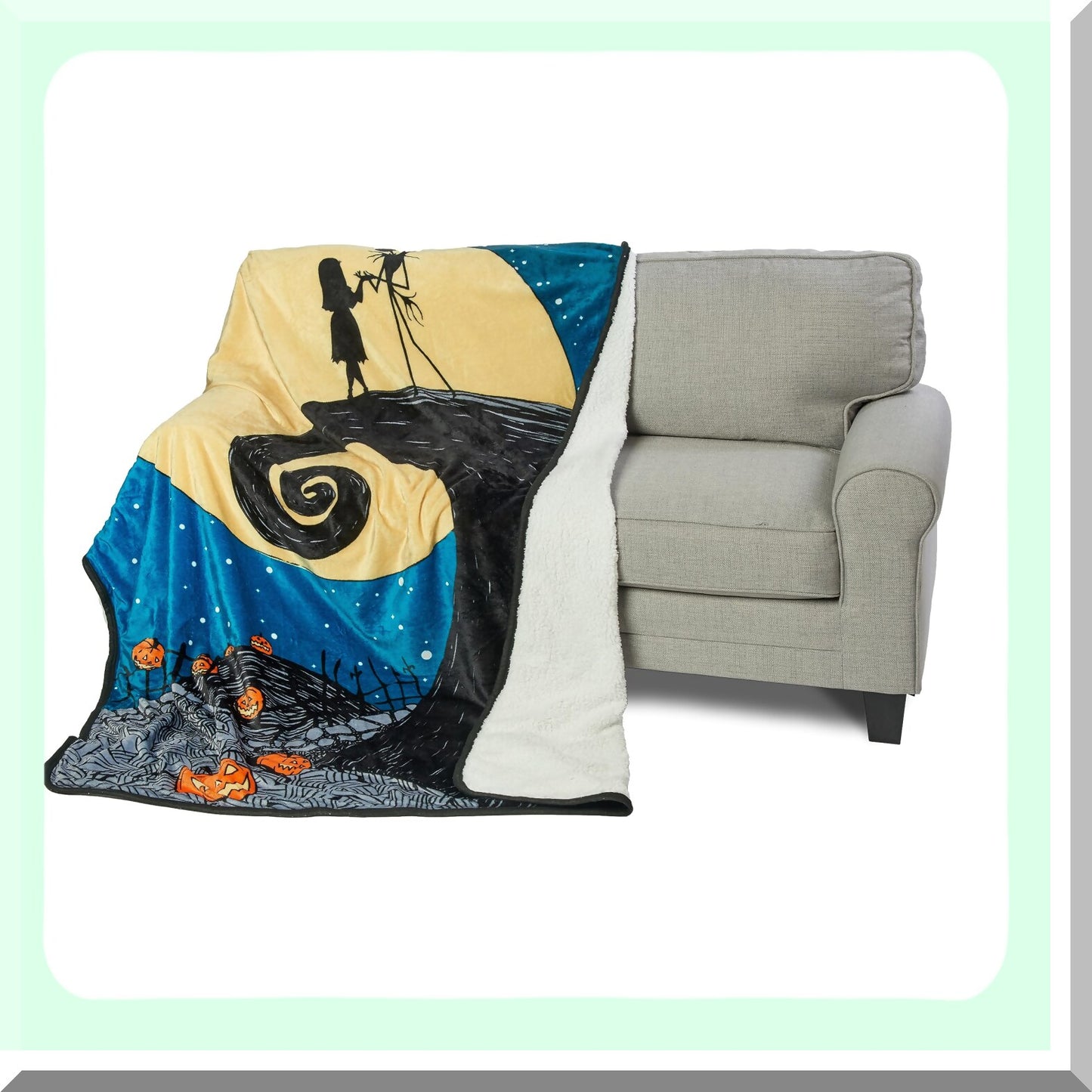 Starry Night Silk Touch Sherpa Blanket - Cozy 60" x 80" Nightmare Before Christmas Edition