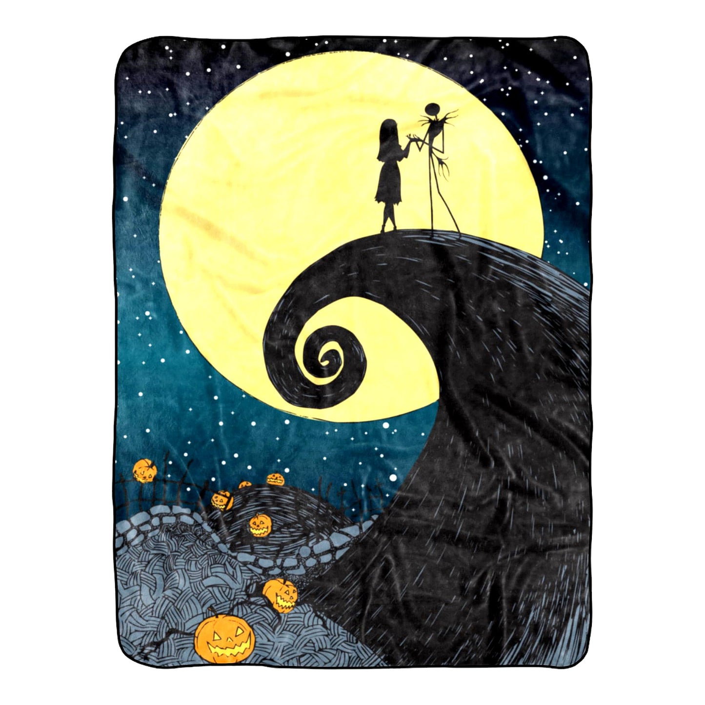 Starry Night Silk Touch Sherpa Blanket - Cozy 60" x 80" Nightmare Before Christmas Edition