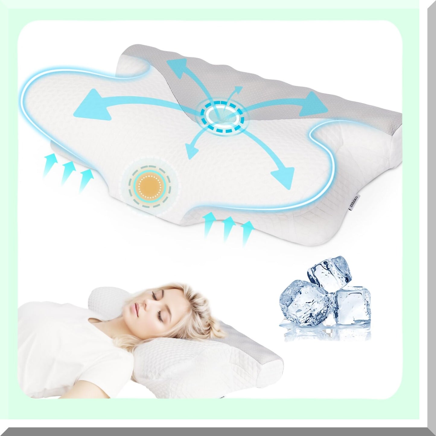 OrthoRest Memory Foam Neck Pillow - Adjustable Ergonomic Support for Side and Back Sleepers, Contour Design for Neck Pain Relief, Firm and Comfortable Sleep Aid