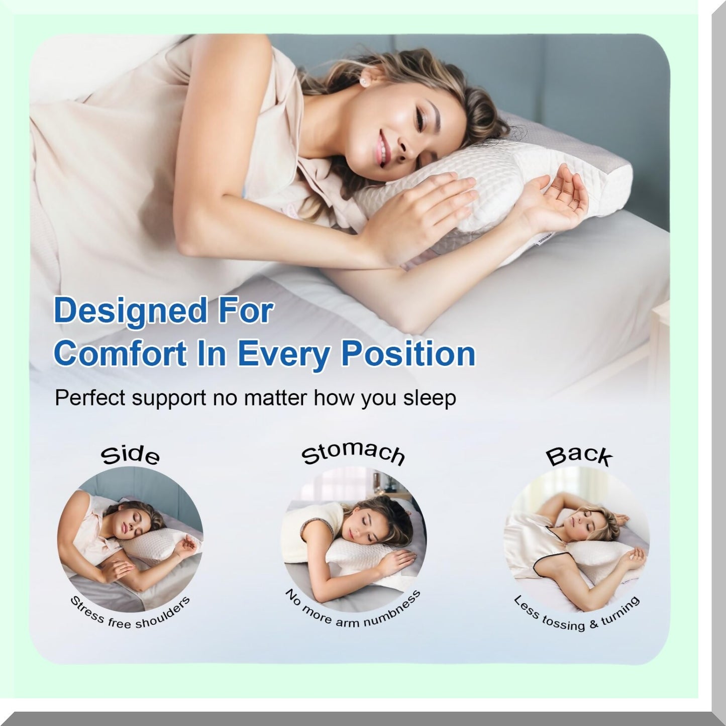 OrthoRest Memory Foam Neck Pillow - Adjustable Ergonomic Support for Side and Back Sleepers, Contour Design for Neck Pain Relief, Firm and Comfortable Sleep Aid