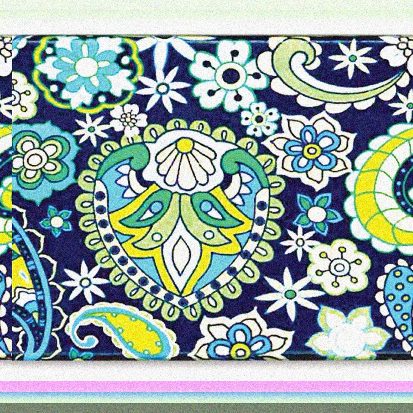 Magnetic Storage Case Blue Paisley 4.75" x 2.5"