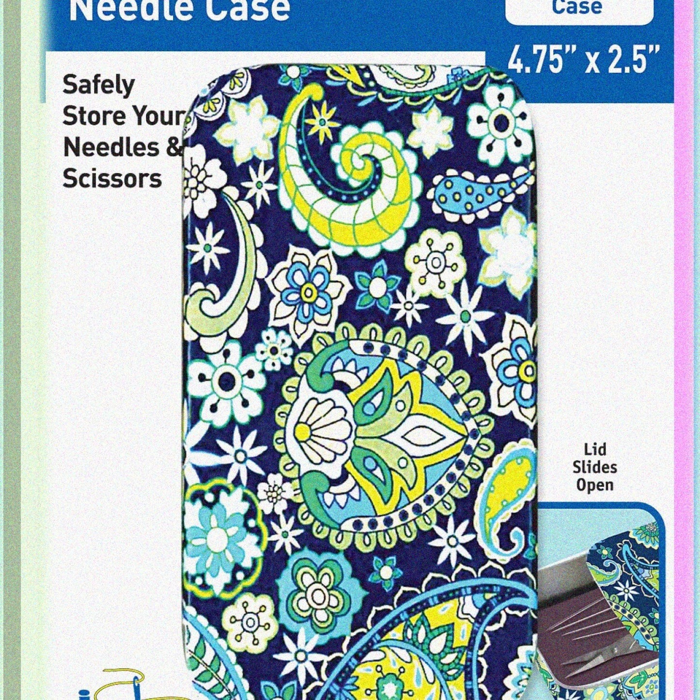 Magnetic Storage Case Blue Paisley 4.75" x 2.5"