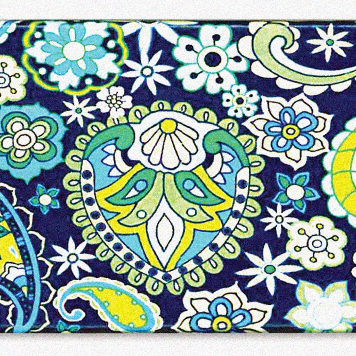 Magnetic Storage Case Blue Paisley 4.75" x 2.5"