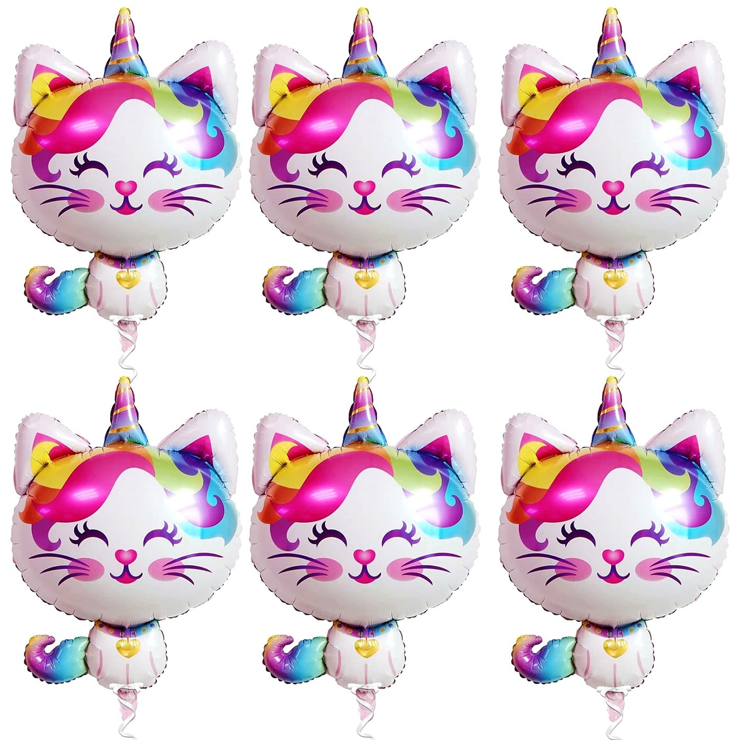 Large 36 Inch Caticorn Balloons Pack of 6 for Birthday Party