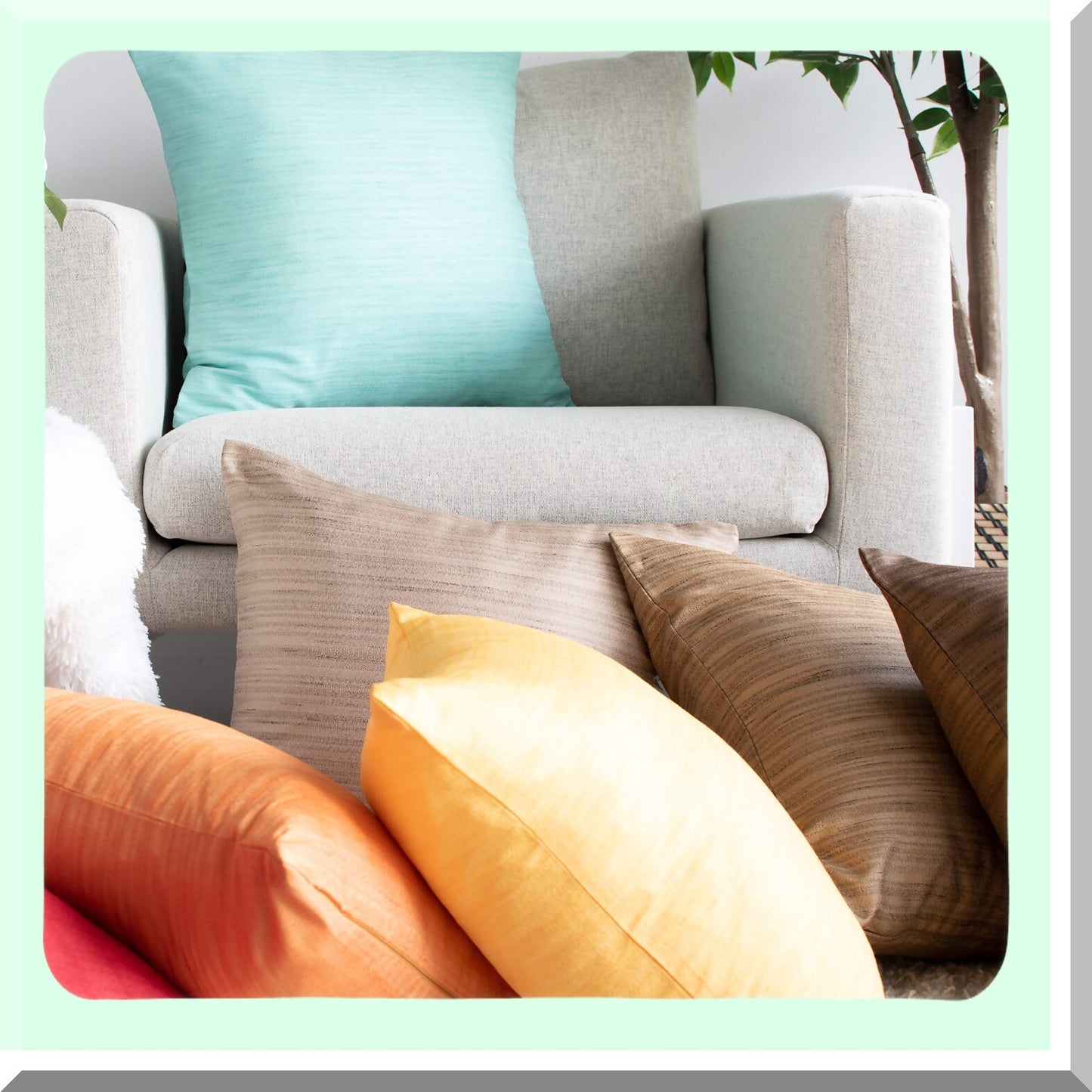 Sage Green Decorative Pillow Covers - Set of 2, 18x18 Inch Washable Cushion Covers for Couch, Sofa, Bedroom, Living Room - Soft Throw Pillow Cases