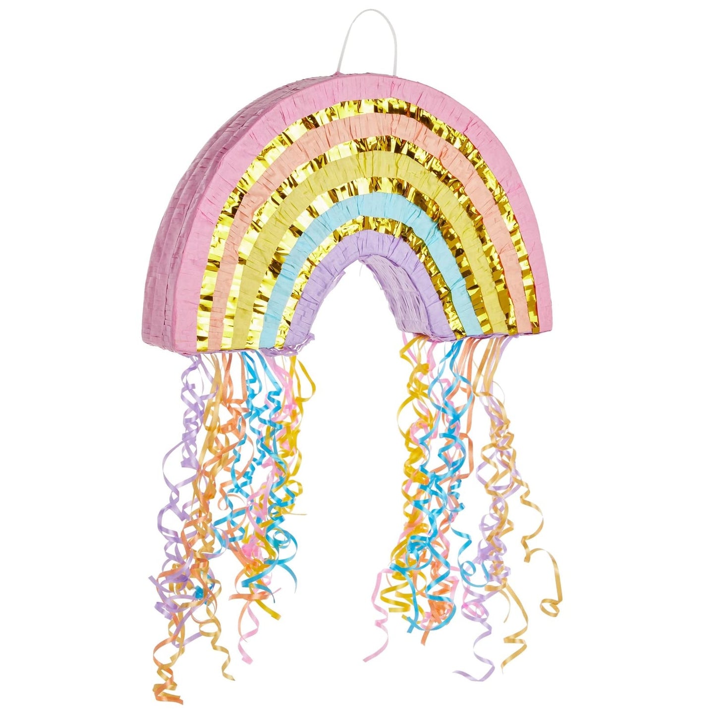 Pastel Rainbow Pull String Piñata for Birthday & Gender Reveal