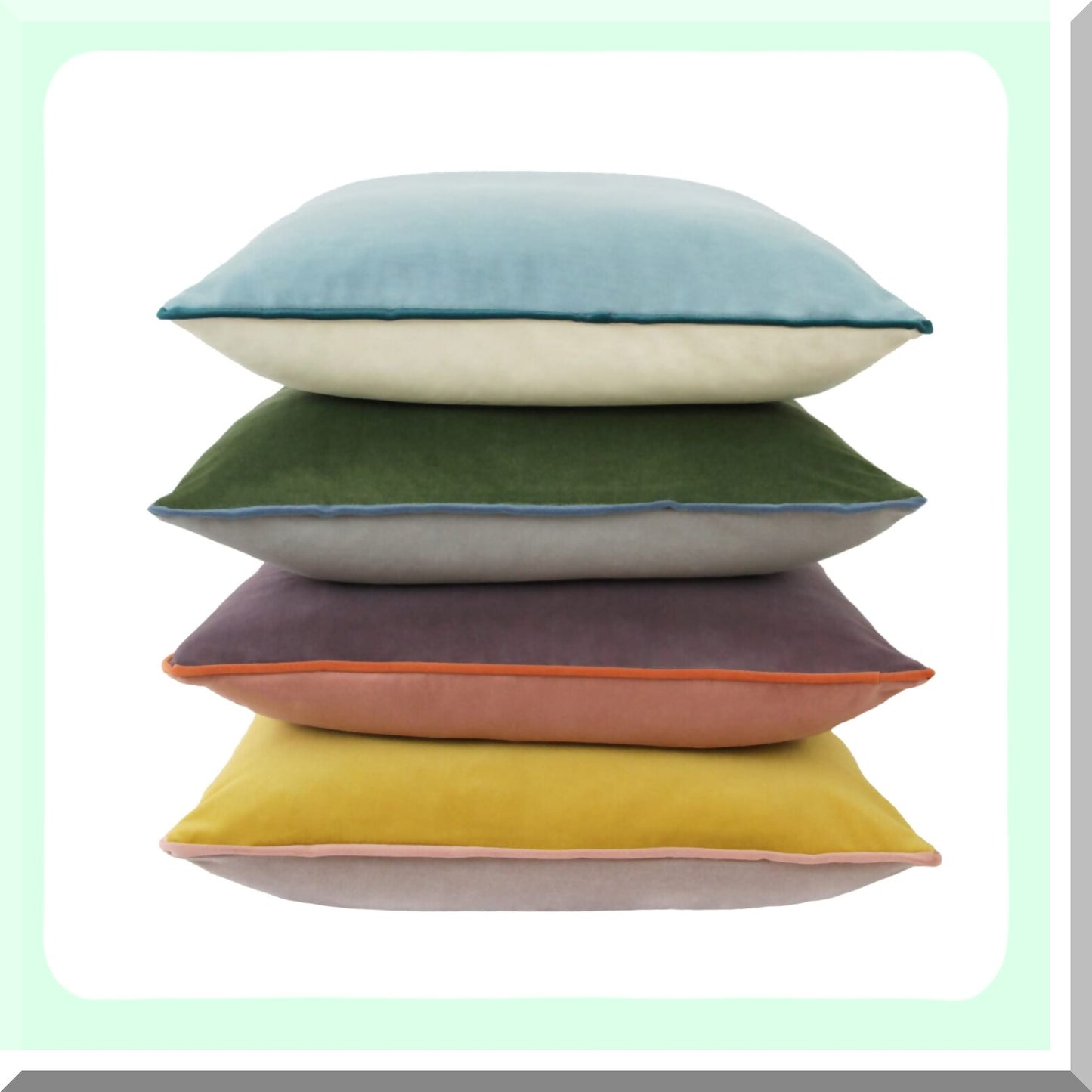 Luxury Velvet Double-Colored Throw Pillow Covers - Set of 4 Decorative Velour Cushion Cases for Sofa Couch - 20x20 Inch Cold-Edge Pillowcases