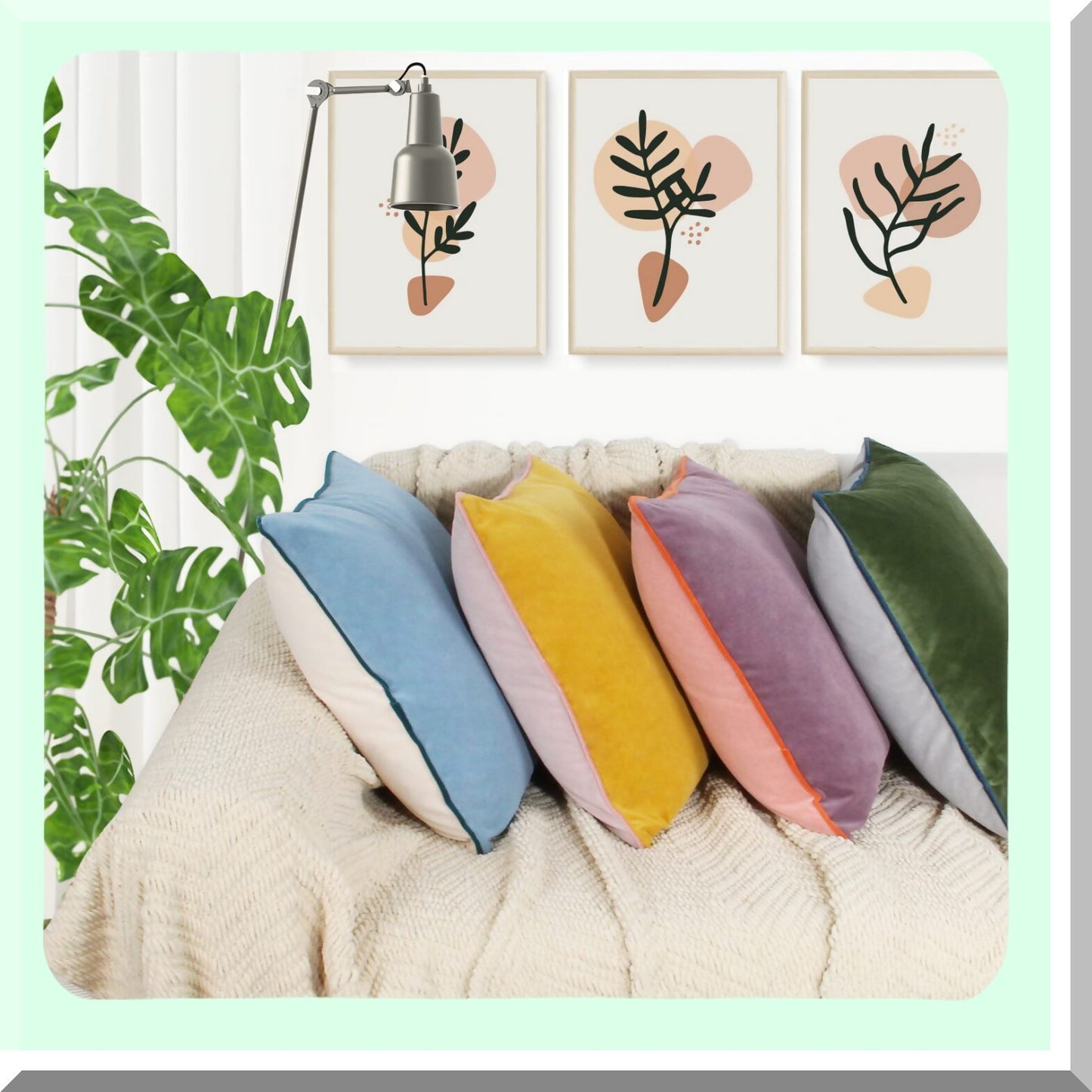 Luxury Velvet Double-Colored Throw Pillow Covers - Set of 4 Decorative Velour Cushion Cases for Sofa Couch - 20x20 Inch Cold-Edge Pillowcases