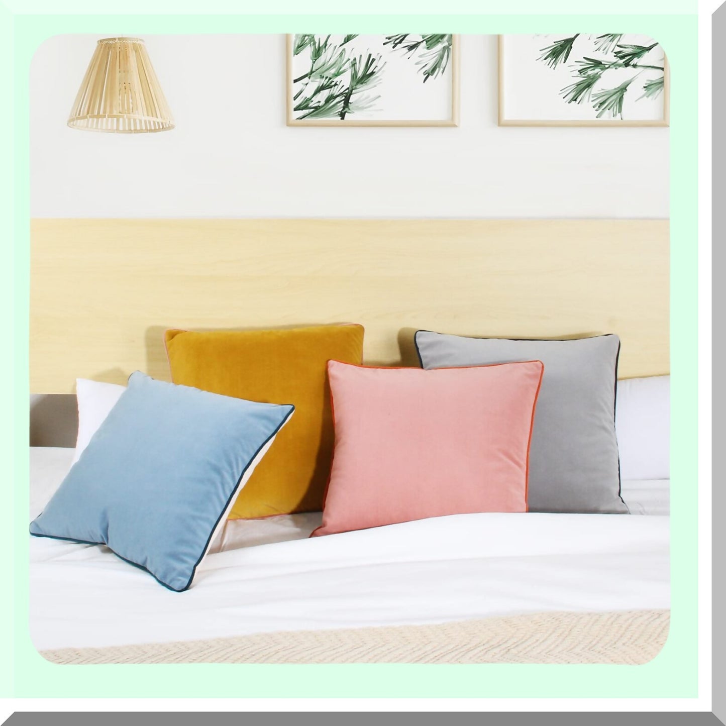 Luxury Velvet Double-Colored Throw Pillow Covers - Set of 4 Decorative Velour Cushion Cases for Sofa Couch - 20x20 Inch Cold-Edge Pillowcases