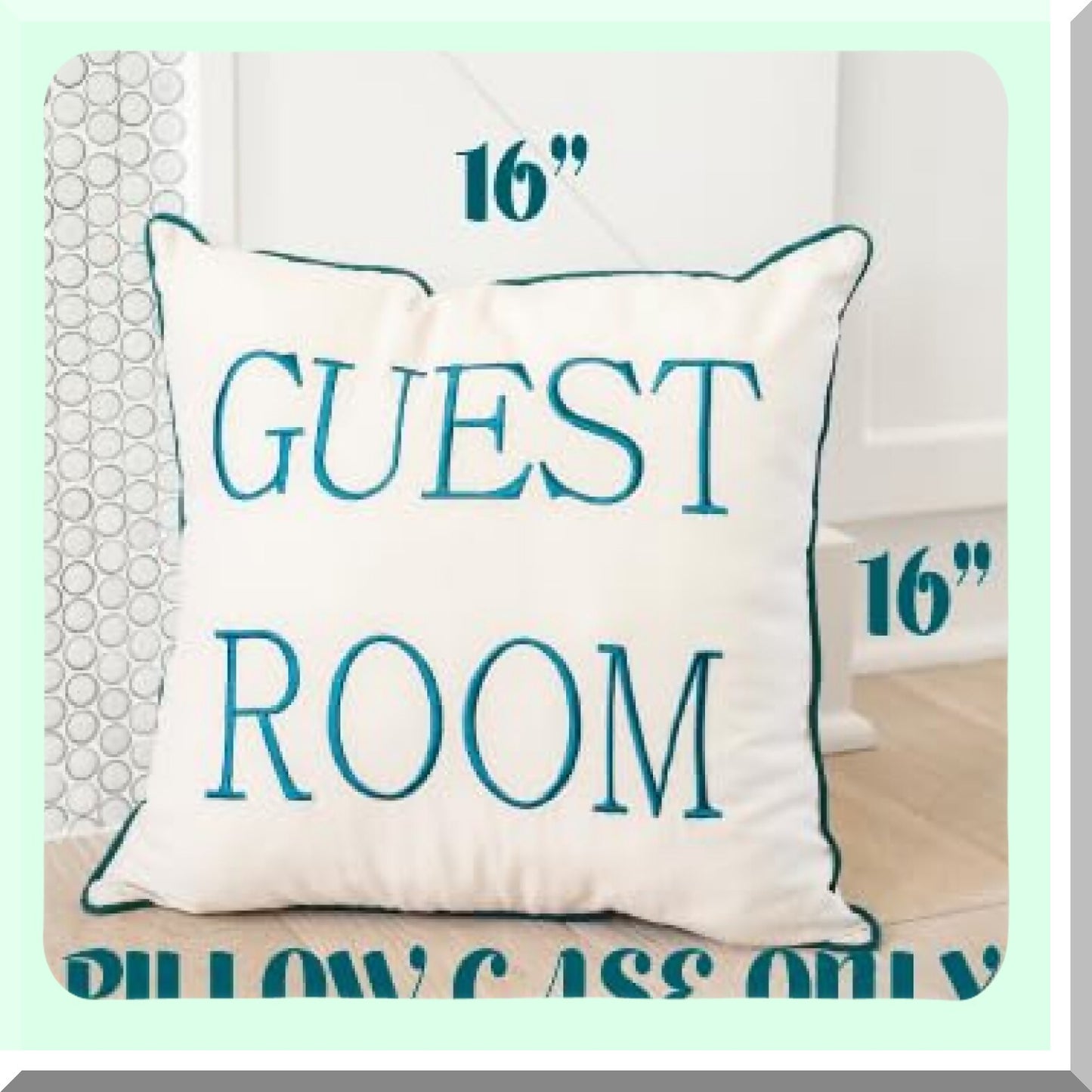 Farmhouse Welcome Embroidered Throw Pillow - 16x16 Decorative Guest Room Cushion Cover - Handcrafted Funny Be Our Guest Bedroom Decor