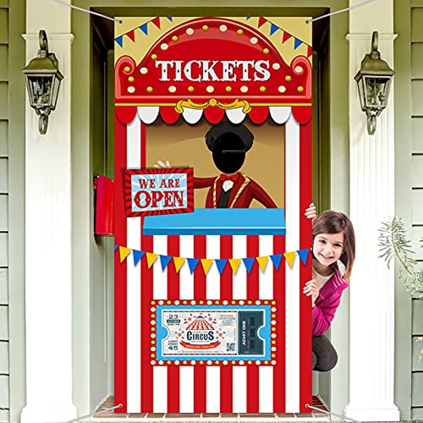 Large Circus Party Photo Backdrop Banner for Decorations