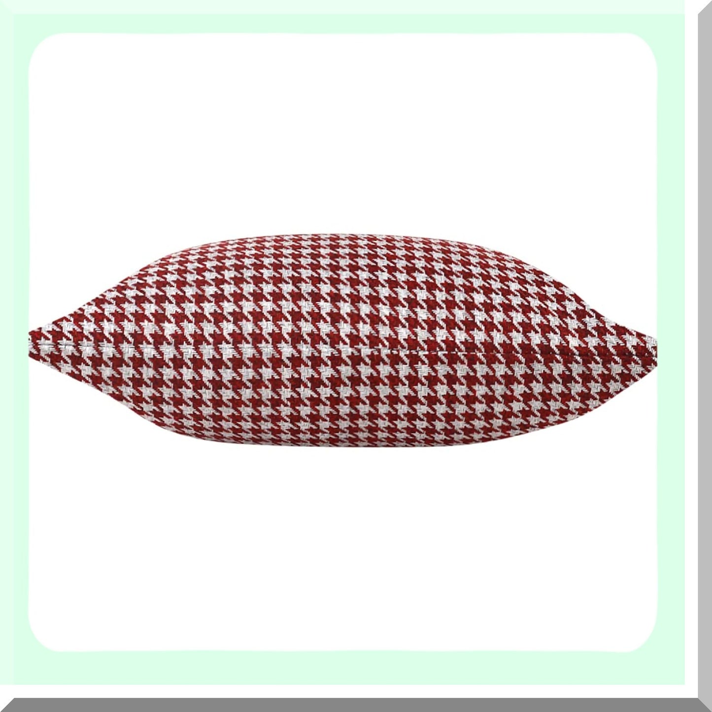 Geometric Houndstooth Cotton Linen Pillow Covers - Set of 2, Red 18x18 Inches - Decorative Cushion Cases for Couch, Sofa, Bed, Chair