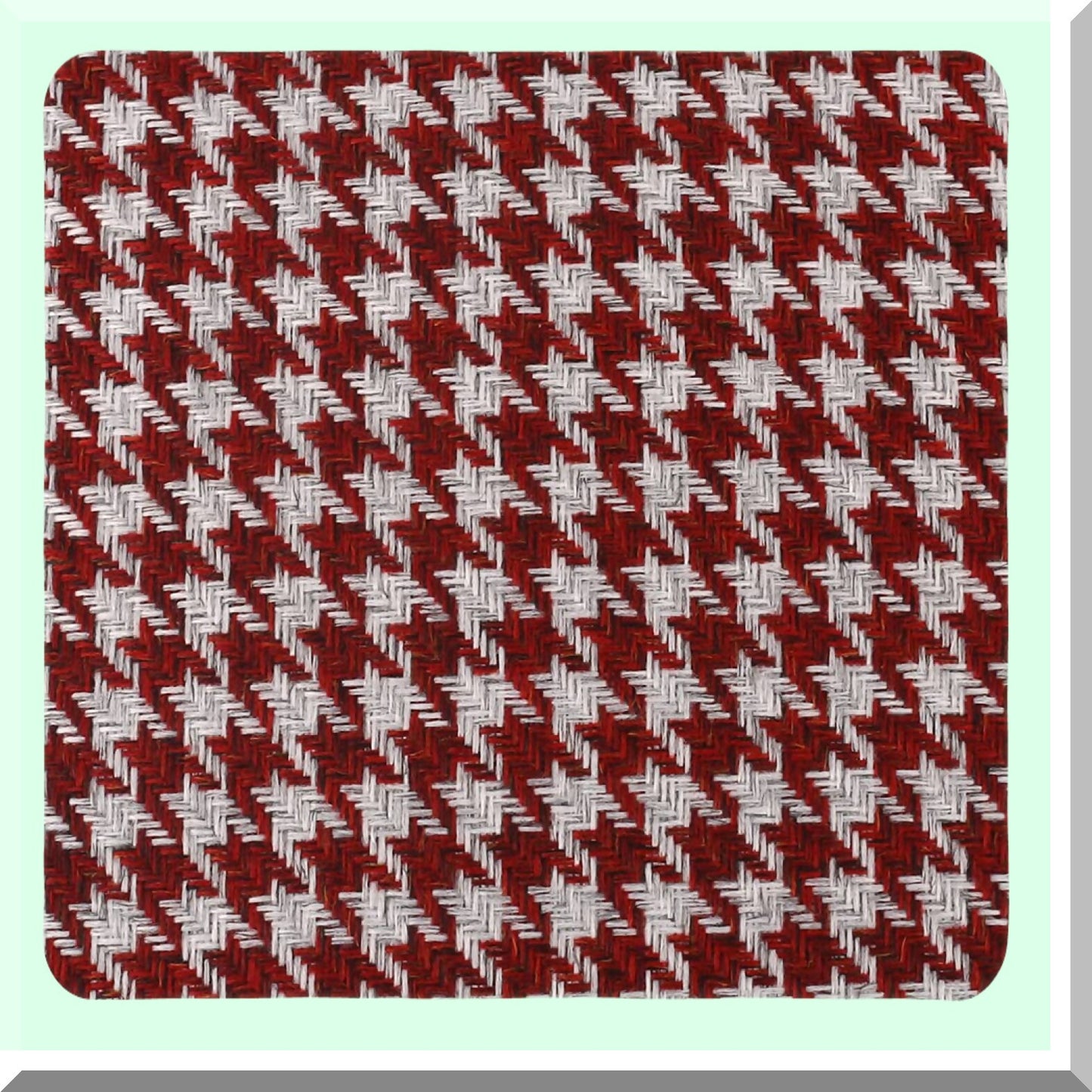 Geometric Houndstooth Cotton Linen Pillow Covers - Set of 2, Red 18x18 Inches - Decorative Cushion Cases for Couch, Sofa, Bed, Chair