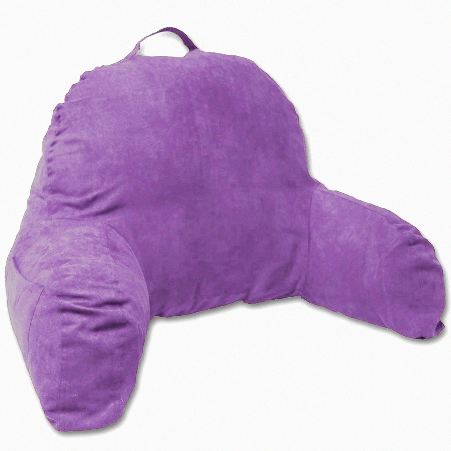 LuxeLounge Backrest Pillow - Plush Microsuede Reading Support Cushion with Firm Fiberfill, Armrests, and Soft Sitting Support in Light Purple