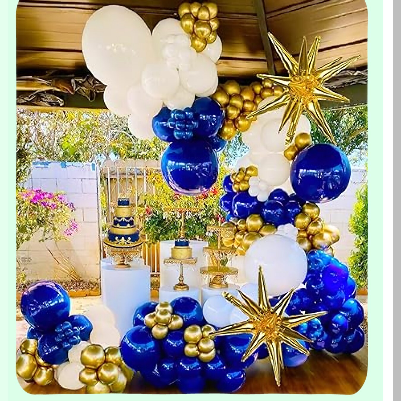 Royal Blue and Gold Balloon Garland Kit for Events