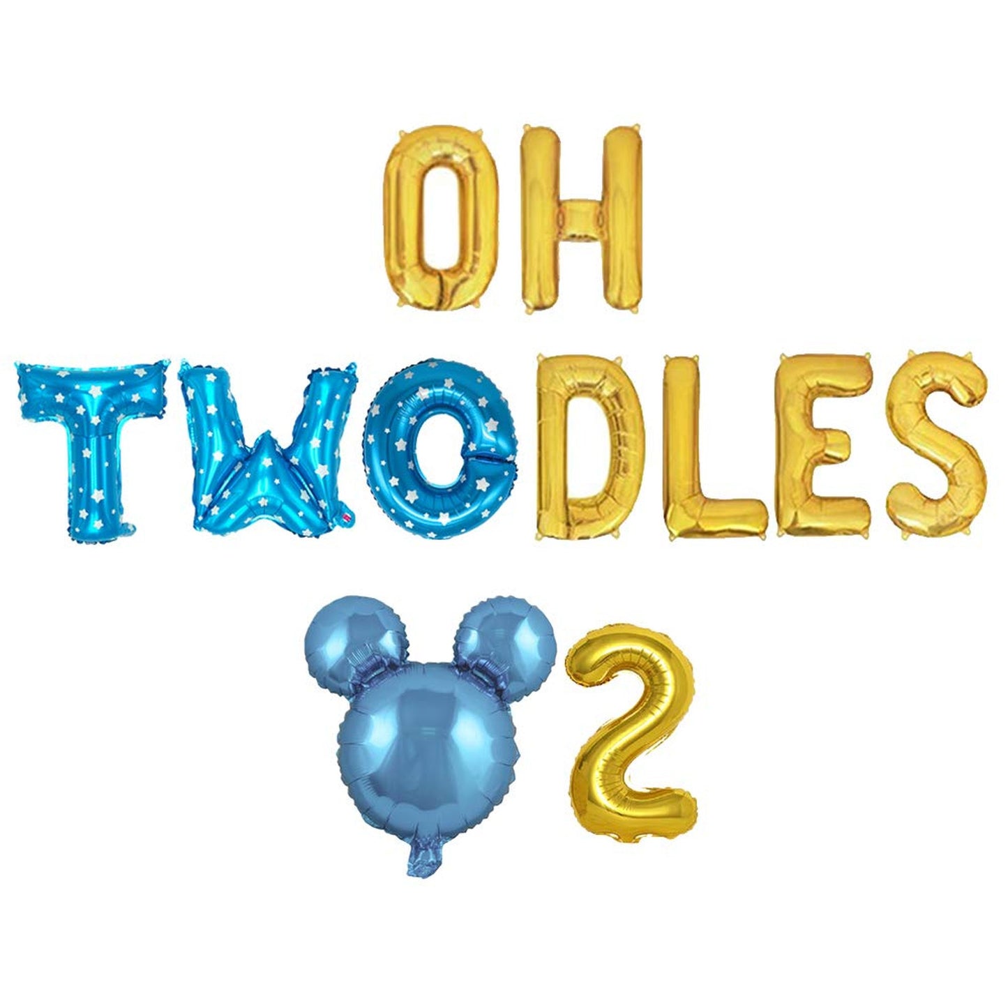 Oh Twodles Birthday Balloons and Banner Kit for Mickey Mouse Party