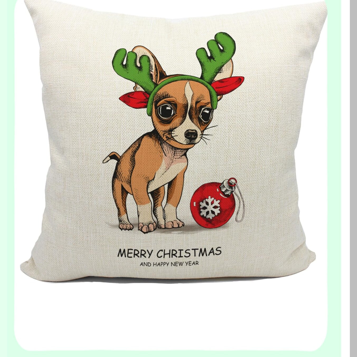 Chihuahua Joy Pillow Covers - 18x18 Decor for Chihuahua Moms! Happy New Year Dog Throw Pillow - Perfect Gifts for Women who Love Chihuahuas!
