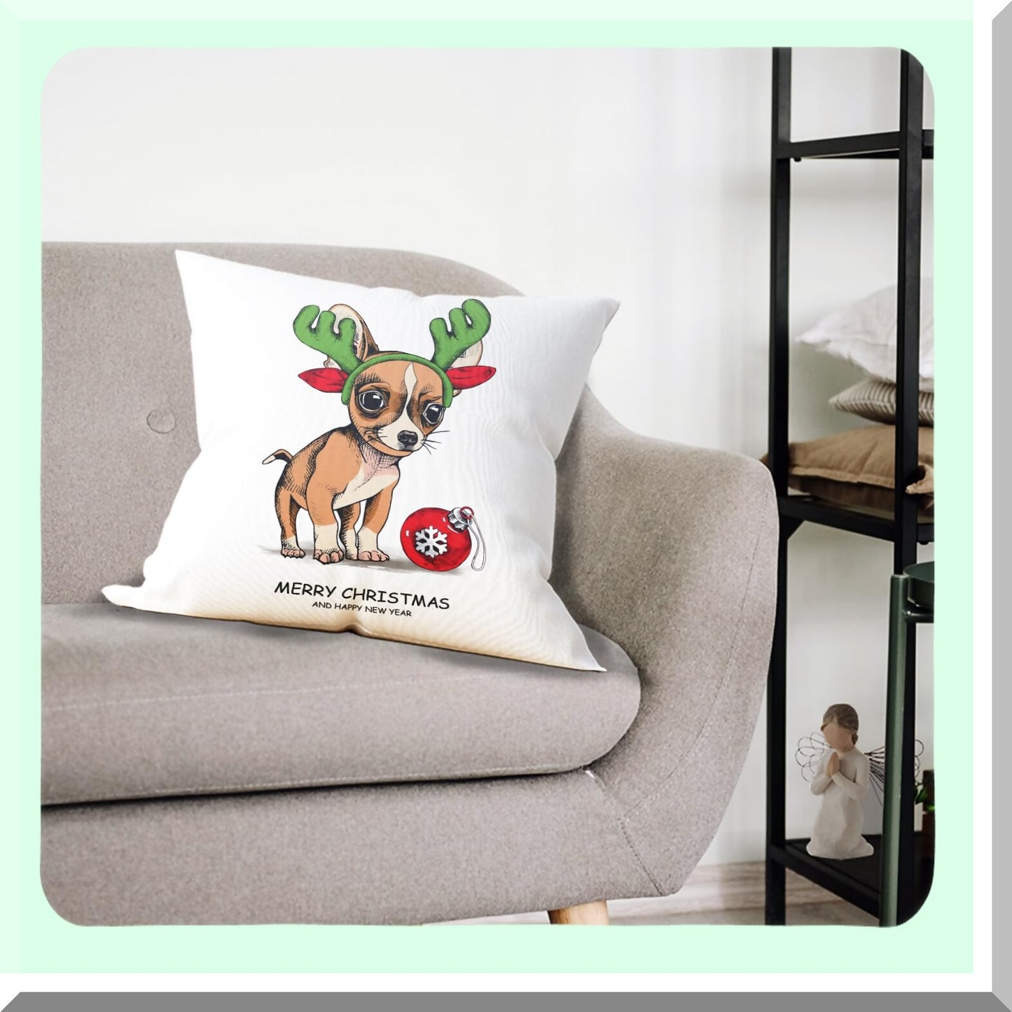 Chihuahua Joy Pillow Covers - 18x18 Decor for Chihuahua Moms! Happy New Year Dog Throw Pillow - Perfect Gifts for Women who Love Chihuahuas!