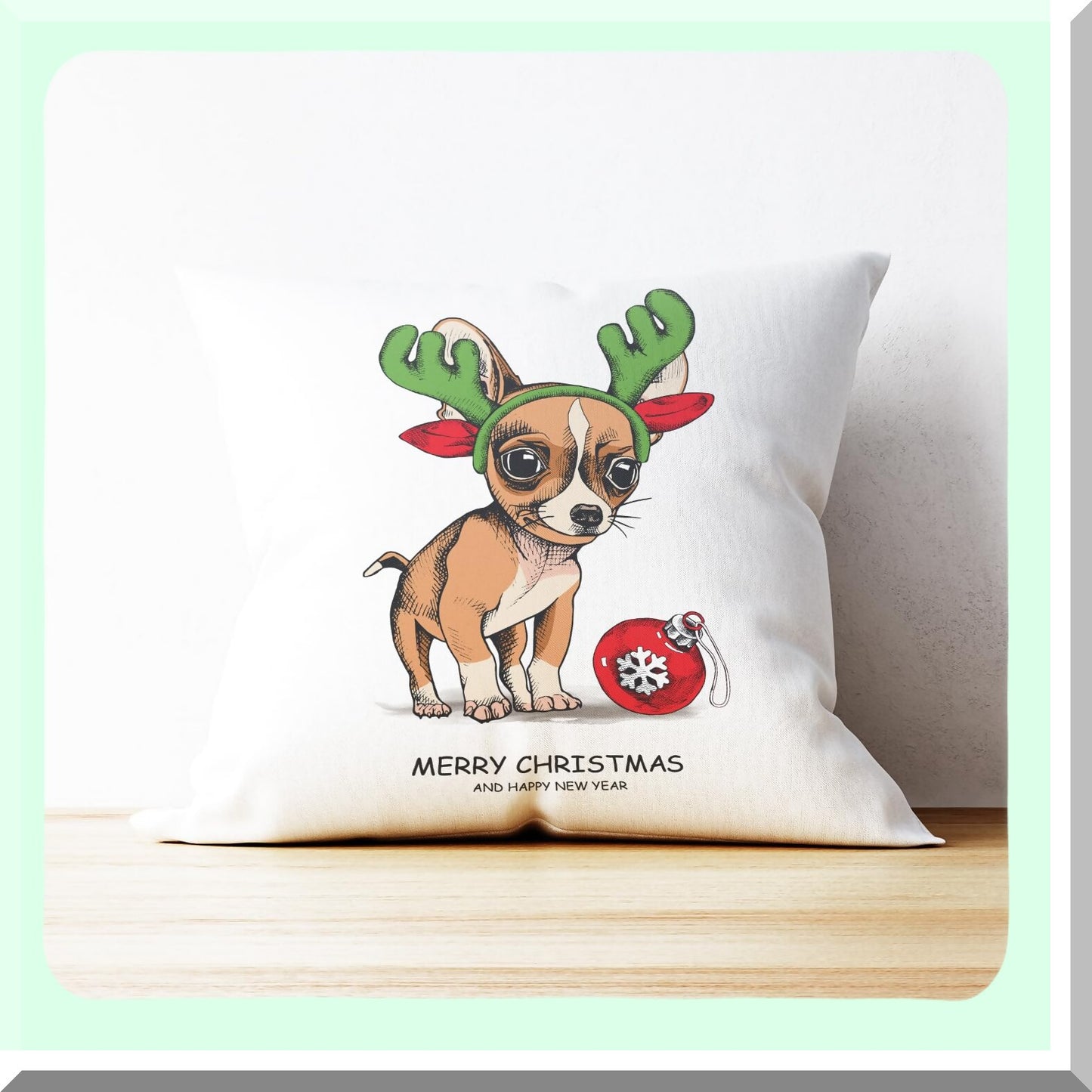 Chihuahua Joy Pillow Covers - 18x18 Decor for Chihuahua Moms! Happy New Year Dog Throw Pillow - Perfect Gifts for Women who Love Chihuahuas!