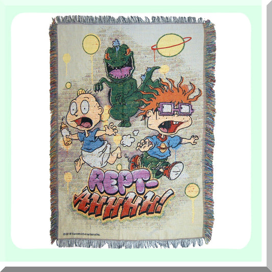 Reptar Retro Rewind Woven Tapestry Blanket - 48" x 60" Throw