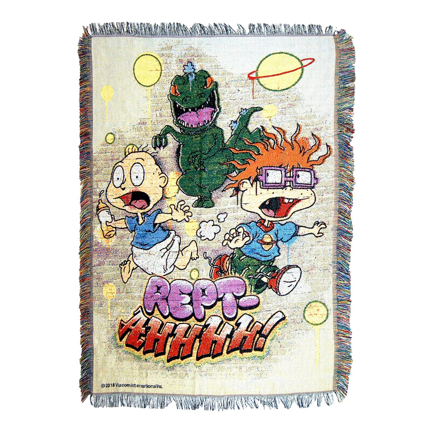 Reptar Retro Rewind Woven Tapestry Blanket - 48" x 60" Throw