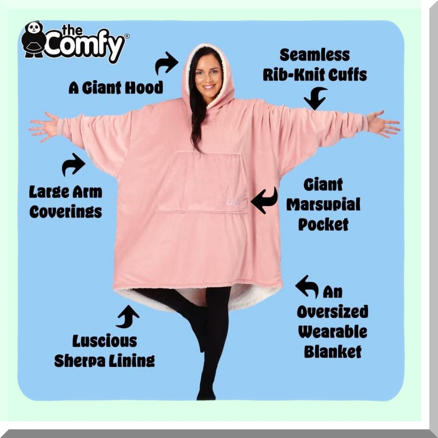 Ultimate Cozy Oversized Microfiber Sherpa Blanket - As Seen On Shark Tank, One Size Fits All (Blush)