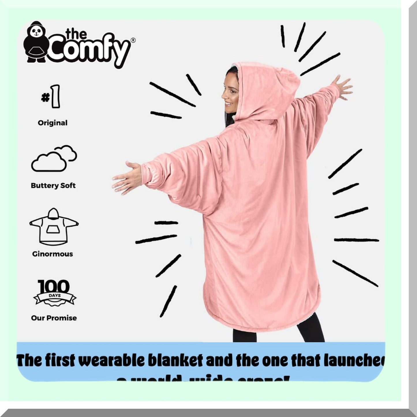 Ultimate Cozy Oversized Microfiber Sherpa Blanket - As Seen On Shark Tank, One Size Fits All (Blush)