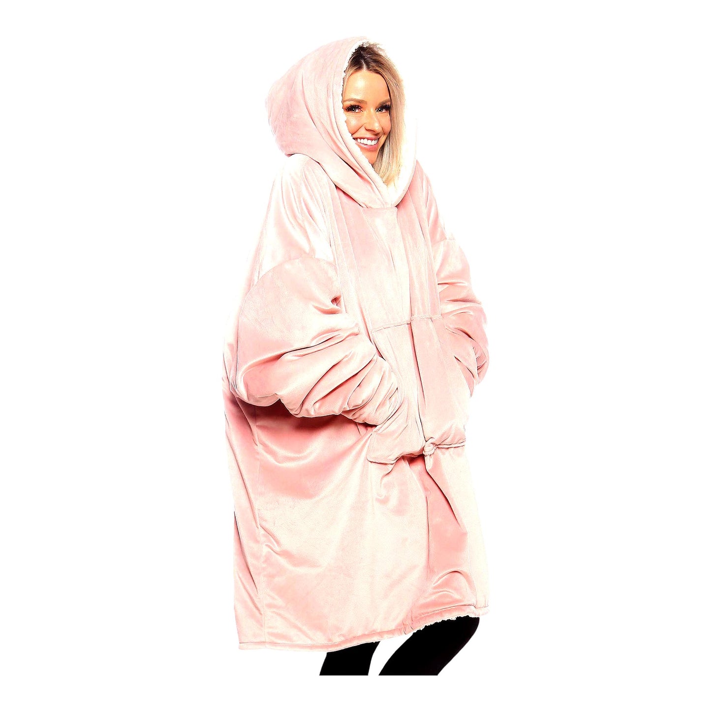 Ultimate Cozy Oversized Microfiber Sherpa Blanket - As Seen On Shark Tank, One Size Fits All (Blush)