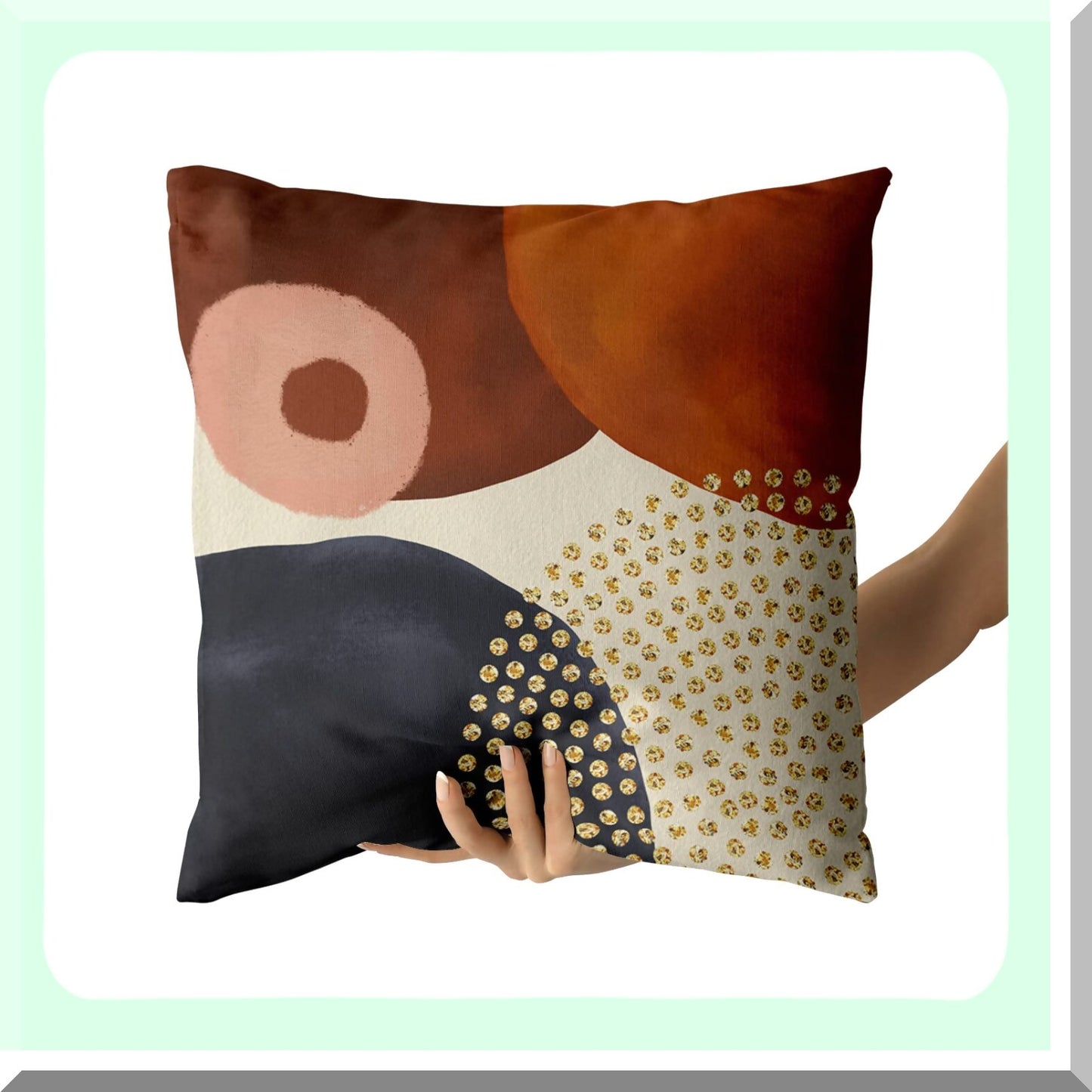 Navy Orange Geometric Pillow Covers - Set of 2 | Mid Century Modern Decorative Cushion Cases | Aesthetic Boho Home Minimalist Room Bedroom Outdoor Decor