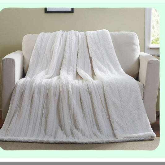 Arctic Bliss Ultra-Soft Ivory Throw Blanket - 50x60